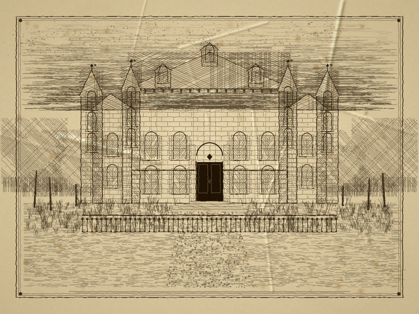 Gravure ancienne du Château de Lihus